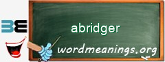 WordMeaning blackboard for abridger